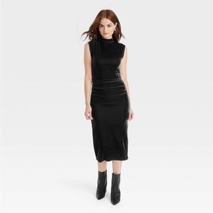 New Day velour ruched bodycon dress NWT